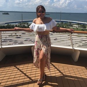 Charlotte Russe Midi Floral Wrap Skirt